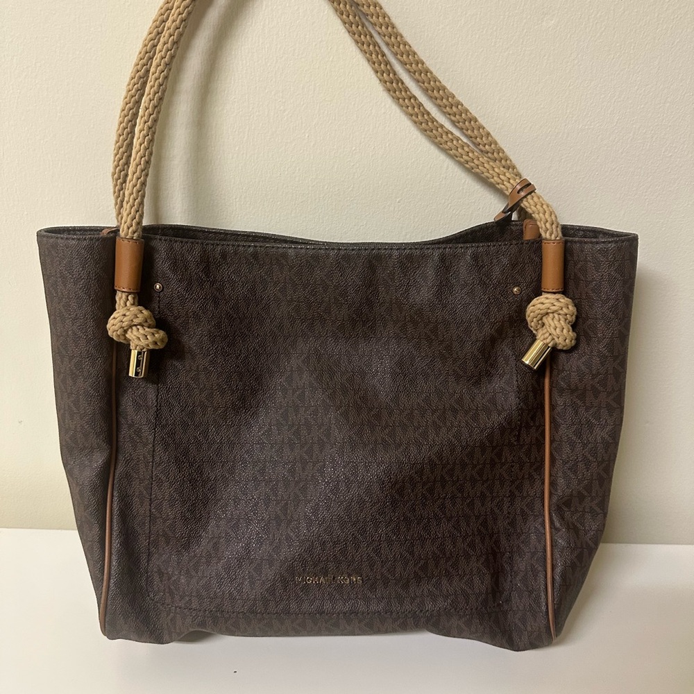 Michael Kors Dark Brown Tote with Tan Accents